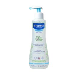 Mustela Rengöringsvätska, micellärt vatten, ansikte, kropp, byte, baby och familj - rengör utan torkning, inget behov av att sköljas, 98% naturliga ingredienser (300 ml)