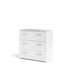 Tvilum Commode 3 tiroirs blanc, H 69,9 x L 74,1 x P 35,95 cm