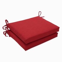 Pillow Perfect Monti Chino - Cuscini per sedie da interni ed esterni, imbottitura in fibra di peluche, resistenti alle intemperie e allo sbiadimento, angoli quadrati, 40,6 x 47 cm, rosso, 2 pezzi