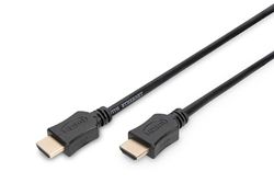 DIGITUS HDMI cable - HDMI 2.0-3m - Ultra HD 4k/60Hz - gold-plated contacts - compatible with TV/projector/monitor - black
