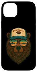 California Republic Trucker Bear Sunset Shades Chill Design Case for iPhone 14 Plus