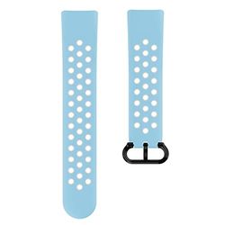 Hama Fitbit klockarmband 22 mm (justerbart ersättningsarmband för smartwatch Fitbit Charge 5, sportarmband som andas för byte, silikon utbytbart armband, rostfritt stål tryckknapp) blå/grå