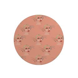 Questo Casa, Tapis de Souris Rond imprimé numérique avec Fond antidérapant pour Bureau et Maison Diamètre 22 cm