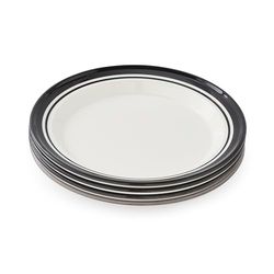 Potter's Stripe Set of 4 Dinner Plates, Black