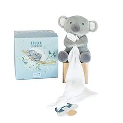 Doudou et Compagnie - Collection UNICEF - Doudou Attache-Sucette Koala Gris - Accroche Tétine 12 cm - Cadeau de Naissance pour Bébé Fille et Garçon - Garantie Doudou Perdu - Bébé & Moi - DC3787