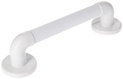 Homecraft Gegoten gecanneleerde grabrail, duurzame PVC-veiligheidsrail en mobiliteitshulp voor badkamer voor ouderen, gehandicapten en gehandicapten, bevestiging voor binnen en buiten, 30,5 cm