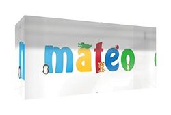 Little Helper recuerdo decorativo de acrílico transparente pulido como diamante estilo illustratif pintado con el nombre de joven niño Mateo 5 x 21 x 2 cm gran