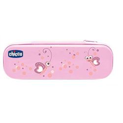 Chicco Orale set inclusief tandenborstel en tandpasta aardbei met flourid, roze