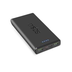 SBS Powerbank 10K Fast, Alimentation 10 000 Mah, Charge Rapide 22,5 W, Charge Rapide Adaptative (AFC), LED d'État, USB-C, USB-A, Chargeur pour iPhone, iPad, Airpods, Samsung, Tablette, Smartphone