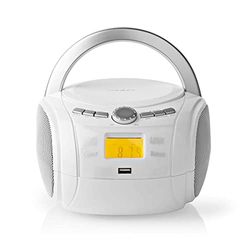 Nedis Boombox 9 W Bluetooth® Leitor de CD/rádio F, branco