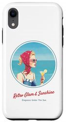Fille rétro sur la Plage – Ambiance Estivale des années 50 Coque pour iPhone XR