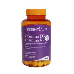 Essentialis Vitamina D3+K2 – Vitamina D3 4000UI y Vitamina K2 100 mcg - Alta Biodisponibilidad – Ayuda a mantener niveles adecuados de vitamina D en el organismo - Para 6 meses - 180 comprimidos