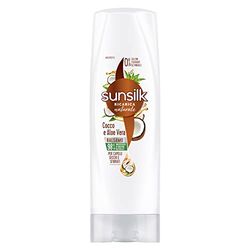 Sunsilk, Kokos och aloe vera balsam, torkat och fibrerat hårbalsam, näringsgivande och skyddande formel för synligt friskt hår, utan hängande, med kokosnöt och Aloe Vera, 200 ml
