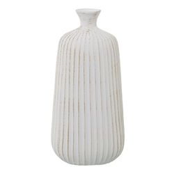 Alexandra House Living Vaas, wit, goud, keramiek, 18 x 18 x 37 cm