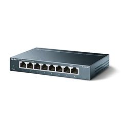 TP-Link TL-SG108 V3.0, Switch de mesa de rede (10/100/1000 Mbps, caixa de aço, IEEE 802,3 X, Auto-MDI/MDIX, Plug and Play, economia de energia, portas RJ45). , 8 Pug Gigabit ertos, cor preta