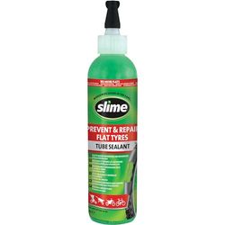 Slime 10015 Selante para a reparação de furos em pneus com câmara-de-ar, previne e repara, adequado para bicicletas com mangueira de enchimento, não tóxico, ecológico, garrafa de 237 ml