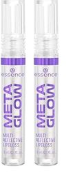 Essence Cosmetics Lucidalabbra Multiriflettente Meta Glow, Curativo, Risultato Istantaneo, Lucida, Brillante, 3 ml (Confezione da 2)