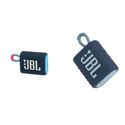 JBL GO 3 Speaker Bluetooth Portatile, Cassa Altoparlante Wireless con Design Compatto, Resistente ad Acqua e Polvere IPX67, fino a 5 h di Autonomia, USB, Blu e Rosa & GO 3 Speaker Bluetooth Portatile