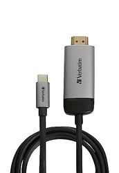Verbatim USB-C naar HDMI 4K-adapter - Voor het aansluiten van USB-C of Thunderbolt 3-compatibele laptops en MacBooks, incl. 1,5 m USB-C-kabel