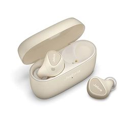 Jabra Elite 5 volledig draadloze in-ear Bluetooth-oordopjes met hybride Active Noise Cancellation, 6 microfoons, ergonomische pasvorm en 6 mm luidsprekers - gemaakt voor iPhone - goud beige