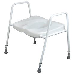 Aidapt Height and Width Adjustable Bariatric Free Standing Raised Over Toilet Seat with Arm Supports, Wipe Clean and Slip Resistant Feet Already Assembled Aid
