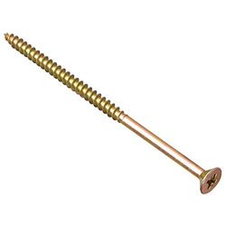 Forgefix MPS6150Y Parafuso multiusos compatível com Pozi CSK ST ZYP 6,0 x 150 mm, caixa de 100, amarelo passivo, 6 x 150 mm