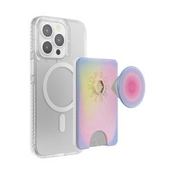 PopSockets: PopWallet + para MagSafe - Anillo Adaptador para MagSafe Incluido - Tarjetero con Top intercambiable integrado para Smartphones y Carcasas - Aura