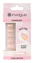 Invogue Dusty Pink Square Nails (24 Pieces), Medium