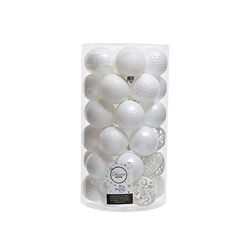 37 White Ball Tube 6cm Perfect for Decorating Your Christmas Tree.Add an Elegant and Festive Touch to Your Home This Holidays.Make Your Christmas