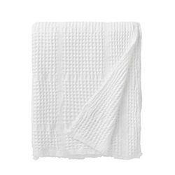 ESSIX Plain Cotton Jacquard Blanket, Yogi, 130 x 170 cm