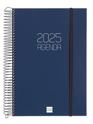 Finocam - Spiral Agenda Opaque 2025 1 Day Page January 2025 - December 2025 (12 months) Spanish Blue