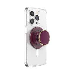PopSockets: PopGrip Round per Magsafe - Anello Adattatore per MagSafe Incluso - Supporto e Impugnatura per Telefoni Cellulari e Custodia con un Top Intercambiabile - Enamel Red Red Wine
