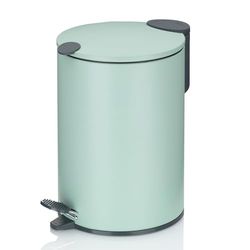 kela bidone cosmetico 3l verde opaco, coperchio con chiusura silenziosa, bidone a pedale per il bagno MATS, bidone per i rifiuti del bagno con contenitore interno e maniglia per il trasporto