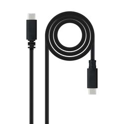 Cavo USB-C 2.0, 3A, USB-C a USB-C, 1.5m, colore nero, ideale per caricare e trasferire dati su dispositivi compatibili.