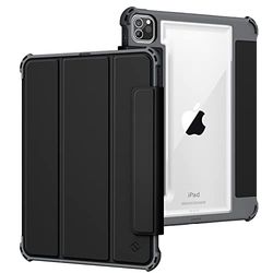 FINTIE Hybrid Rugged Case for iPad Pro 11-inch (3rd Generation) 2021 - Military Drop Tested Heavy Duty Protective Clear Cover with Pencil Holder, Also Fit iPad Pro 11 inch 2nd Gen 2020, Black