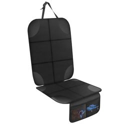 AiQInu Protector Asiento Coche, Impermeable Antideslizante Compatible Isofix Protector de Asiento de Coche de Niño con 2 Bolsillos de Almacenaje para Asiento de Coche de Cuero y Tela