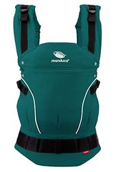 manduca First - Mochila Portabebés Ajustable (3,5-20 kg) - Portabebés Para Porteo Frontal, a la Cadera y a la Espalda - Verde azulado