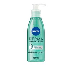 NIVEA Derma Skin Clear Gel detergente viso (1 x 150 ml), detergente formulato per pelli con imperfezioni, gel viso con acido salicilico e niacinamide