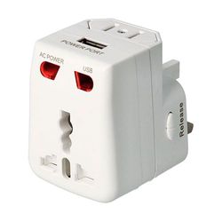 Universele multi-netwerkadapter met USB-poorten, compatibel met meerdere apparaten voor het opladen en aansluiten op elke plaats.
