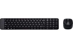 Logitech MK220 Combo Tastiera e Mouse Wireless Compatti per Windows, Layout Internazionale QWERTY - Nero