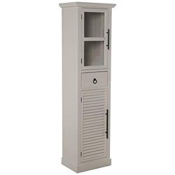 DRW Armadio con 1 cassetto e 2 Ante in Legno Abete Colore Bianco 46x33.5x167 cm