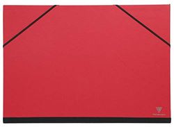 Clairefontaine - Ref 144605C - Art Folder with Elastic Straps Closure - Red Colour - Customisable Vellum Card Surface, Suitable for A4+ Sized Documents