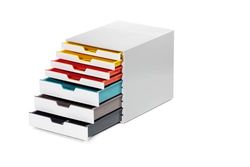 Durable ladebox A4 (Varicolor Mix) 7 vakken, met etiketten om te labelen, veelkleurig, 762727