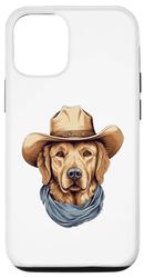 Carcasa para iPhone 12/12 Pro Perro Golden Retriever con sombrero de vaquero Golden Retriever Lovers