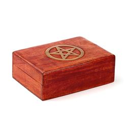 Puckator - Box van mangohout met ingelegd pentagram