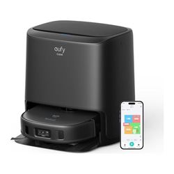 eufy Clean X9 Pro Robot aspirateur avec serpillère et Station de Nettoyage, Puissance d'aspiration de 5 500 Pa, 2 serpillères rotatives, Nettoyage et séchage automatiques à 40°, détection d'obstacles