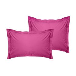Lyxigt Oxford örngott set (2 stycken), Dusty Rose, 80 x 80 + 5 cm | 100% bomullsranforce, 155 trådkvantitet | Envelope Closure, maskintvättbar vid 30 °C
