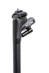 INTERLOCK 25,4 mm Espigão de selim de bicicleta com cabo de segurança anti-roubo incorporado 300 mm de comprimento disponível em preto ou prateado, 25,4 mm, unissexo