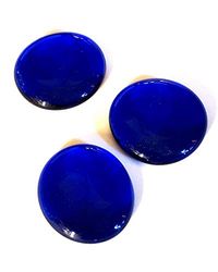 mesbilles - 250 GR Bleu Nuit Loupe 14 Billes Plates - Galet en Verre 30 mm Cailloux en Verre décoratifs