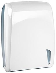 Mar Plast A90301 V Skin 750 Dispenser papierbladen wit/doorzichtige handdoeken, 410 x 141 x 320 mm